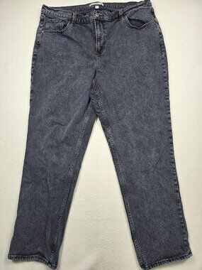 Abercrombie & Fitch 90s Straight Curve Love Mid-Rise Gray Denim Jeans Size 16 33